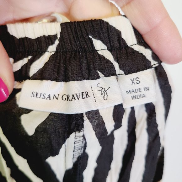 Susan Graver Zebra Print Long Skirt Elastic Waist Womens Extra Small - Picture 5 of 8